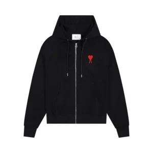 Love pocket with zipper and embroidered hood